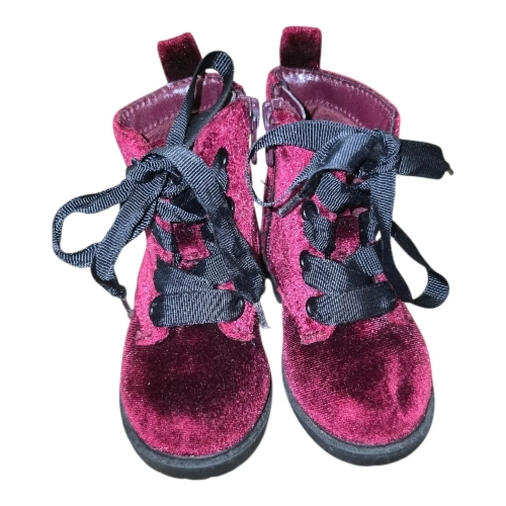 Cat & Jack Velvet Kids Boots - Deep Burgundy Toddler Sz 5